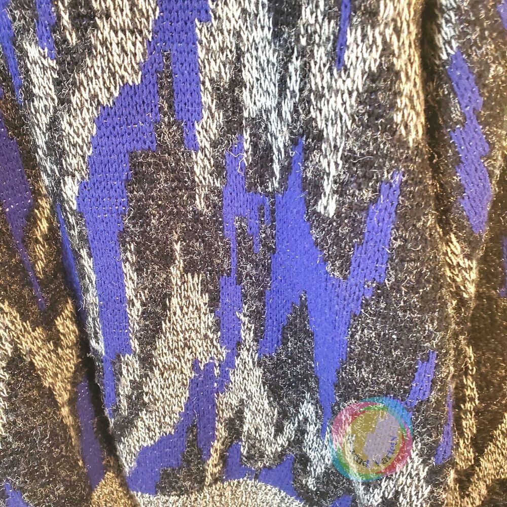 Vintage Spettro Geometric Knit Sweater Purple Men L - Picture 5 of 14